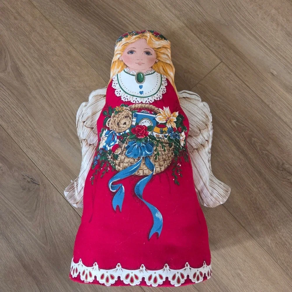 Vintage 80s Soft Sculpture Angel Christmas Holiday Decor‎